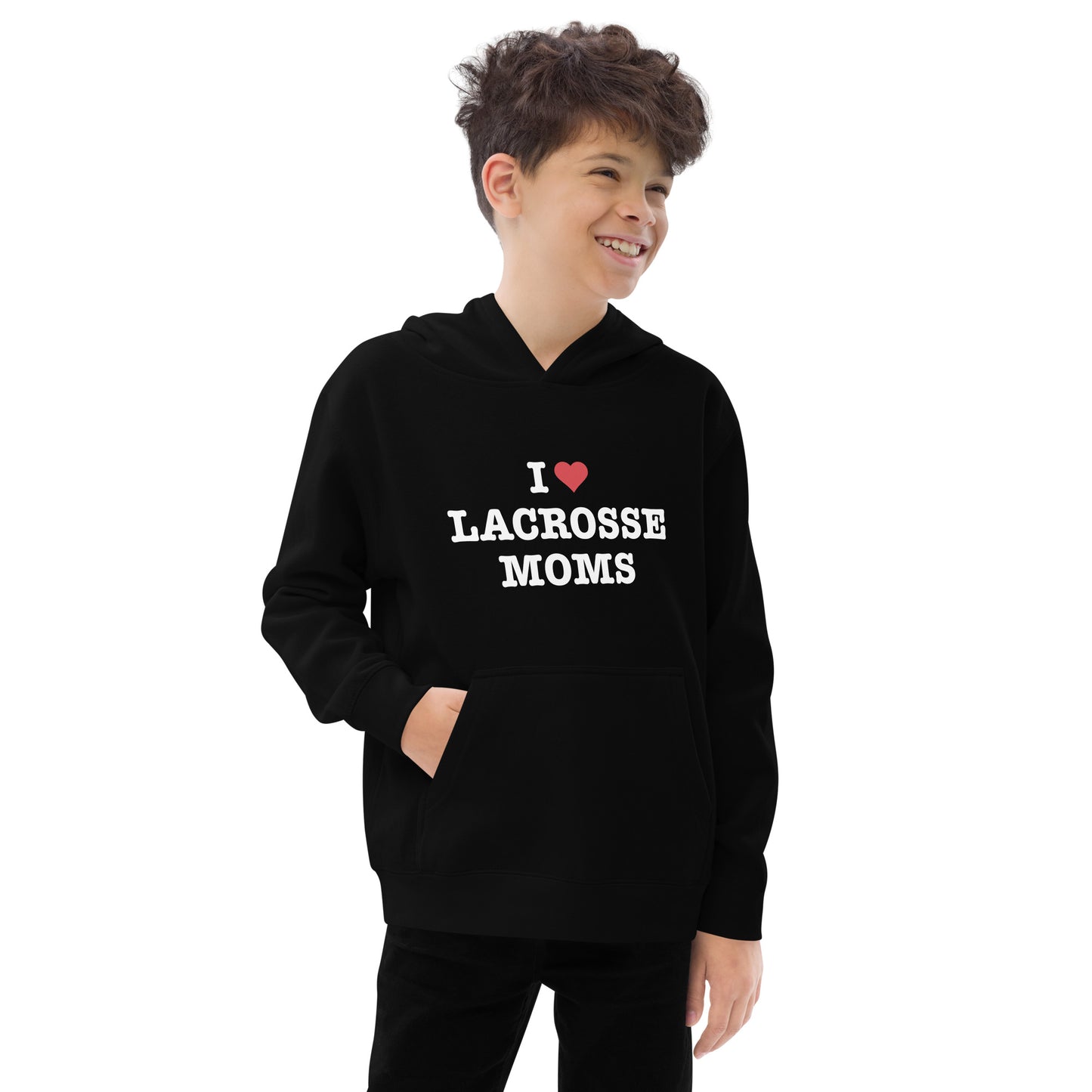 I Heart Lacrosse Moms Hoodie (Youth)