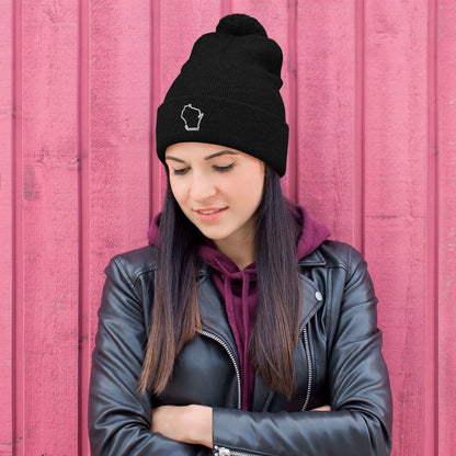 Wisconsin Hockey Pom-Pom Beanie