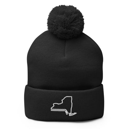 New York Hockey Pom-Pom Beanie