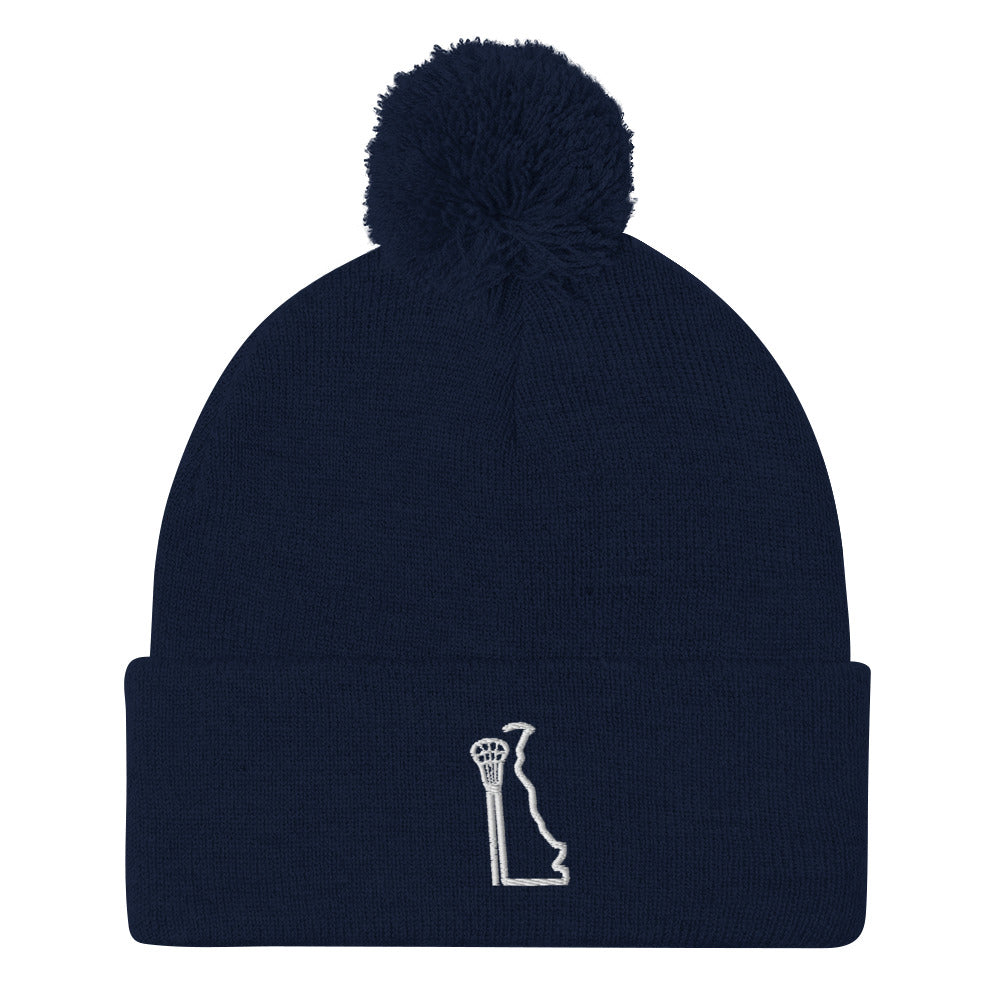 Delaware Lacrosse Pom-Pom Beanie