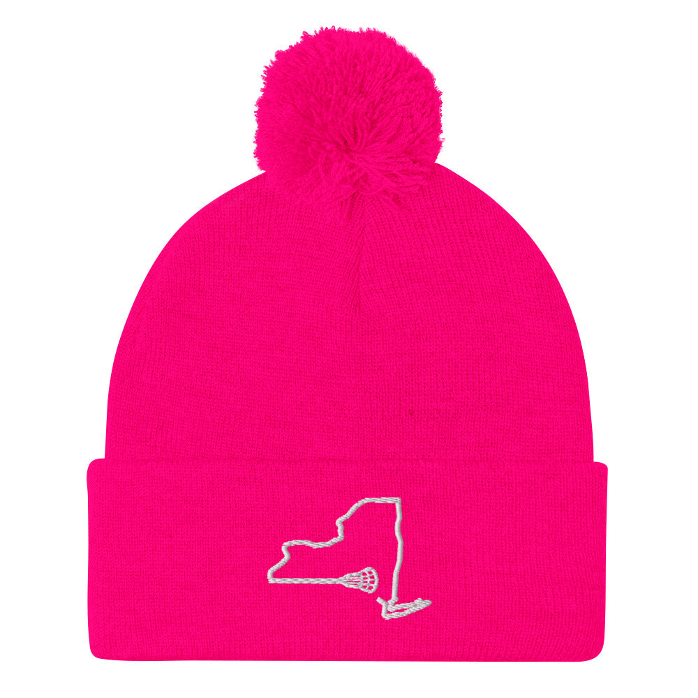 New York Lacrosse Pom-Pom Beanie