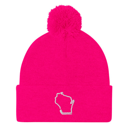 Wisconsin Hockey Pom-Pom Beanie