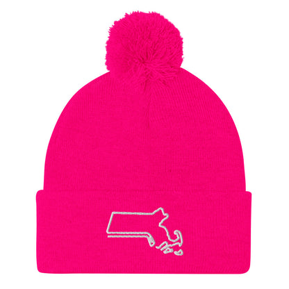 Massachusetts Hockey Pom-Pom Beanie