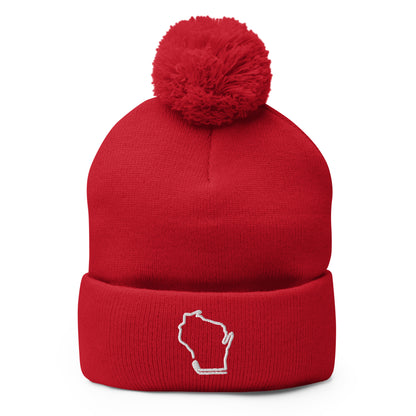 Wisconsin Hockey Pom-Pom Beanie