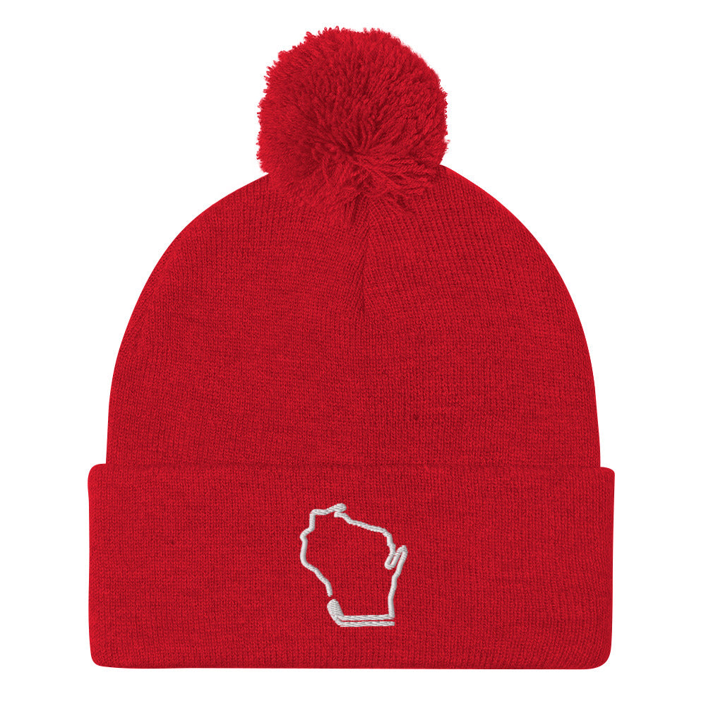 Wisconsin Hockey Pom-Pom Beanie