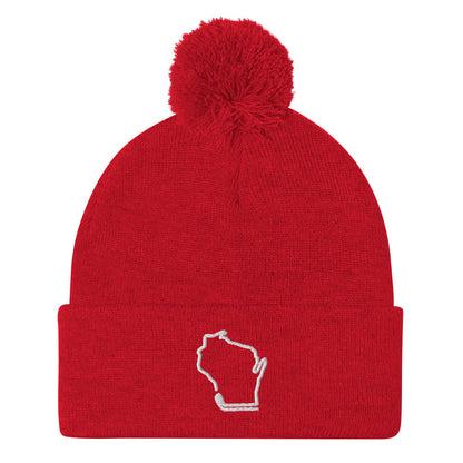 Wisconsin Hockey Pom-Pom Beanie