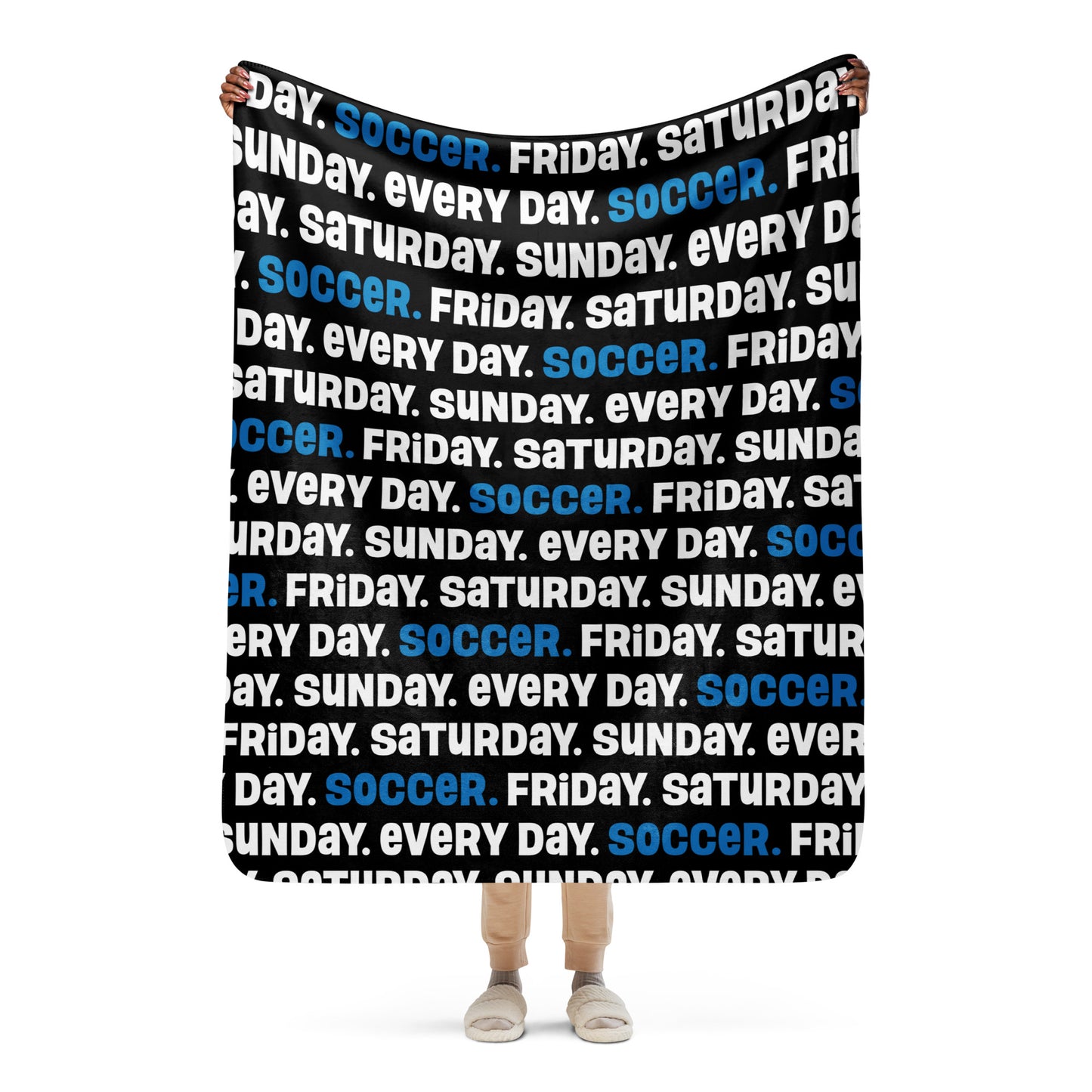 Always Soccer Sherpa blanket (black)