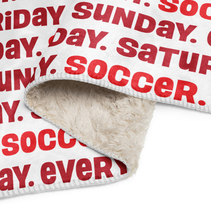 Always Soccer Sherpa blanket (white)